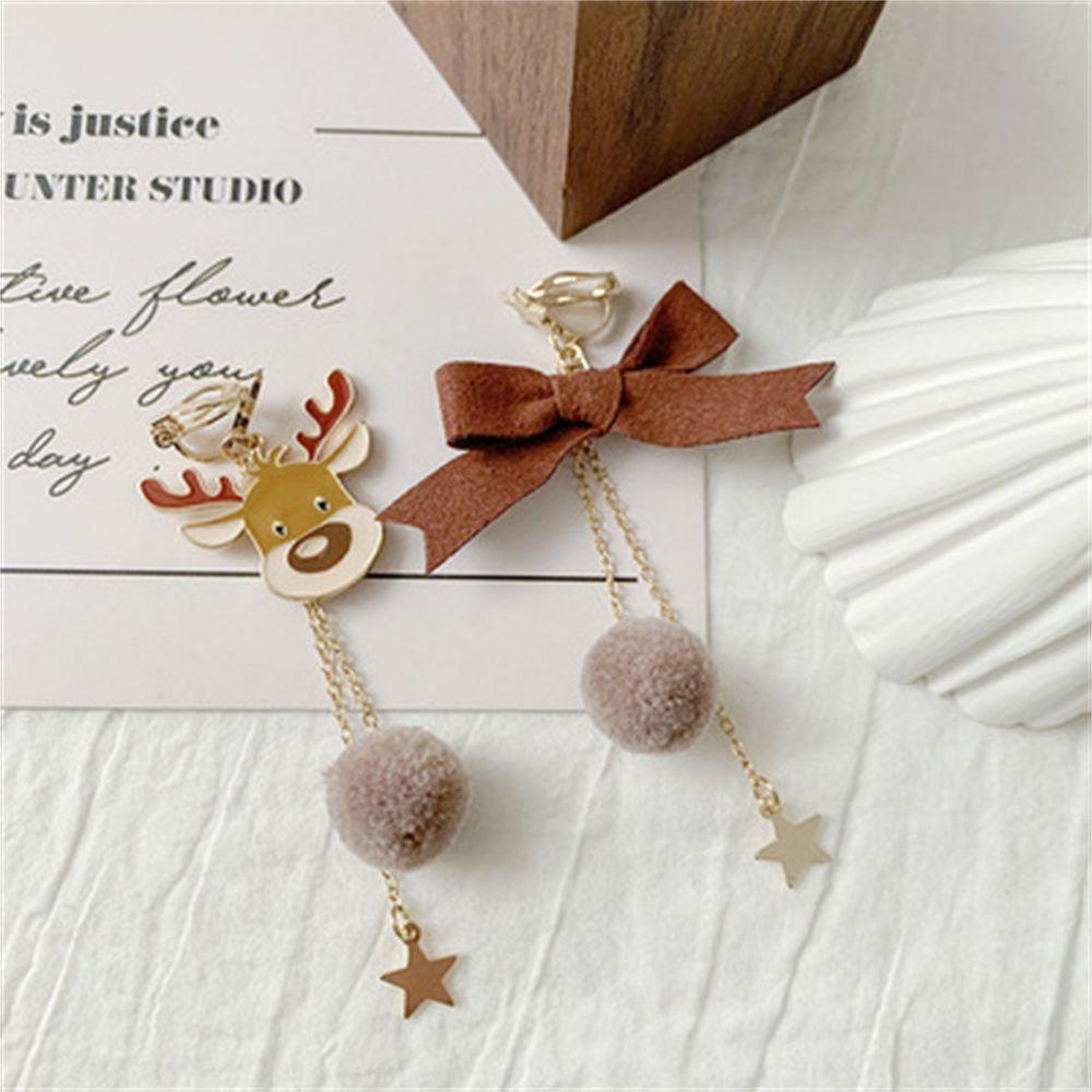 Top Natal Elk Anting Anting Perhiasan Fashion Xmas Kupu-Kupu Simpul Anting-Anting