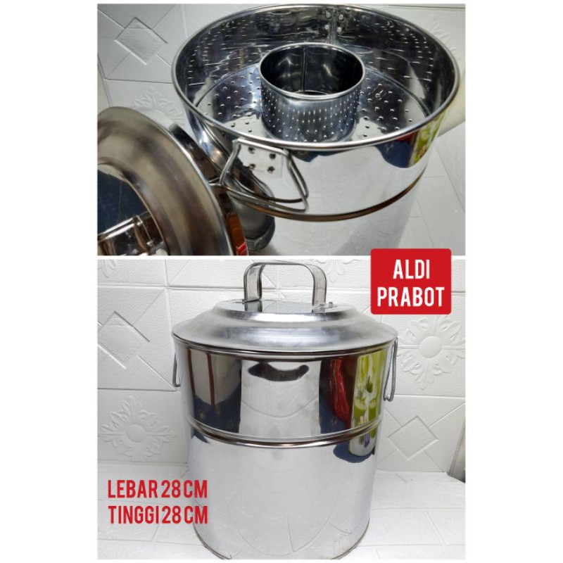 panci bakso 28 cm stenlis/dandang bakso stenlis/langseng bakso