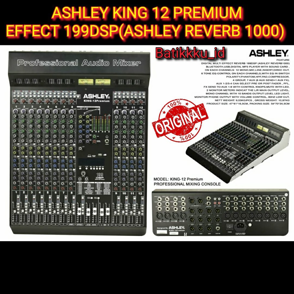Mixer Ashley King 12 Premium King12 Premium Original Effect Ashley Reverb 1000