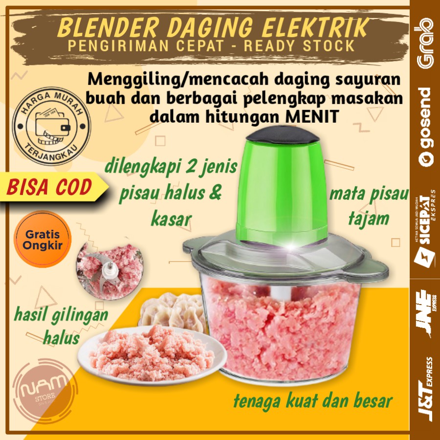 Belender Blender Daging Portable Portabel Mini Penggiling Gilingan Daging Elektrik Alat Masak Dapur