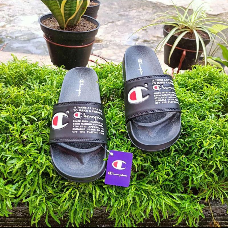 Sandal Slide Champion Pria Wanita | Sandal Slop Cowo Cewe | Sendal Slop | Sendal (Plus PAPERBAG)-Champion koran