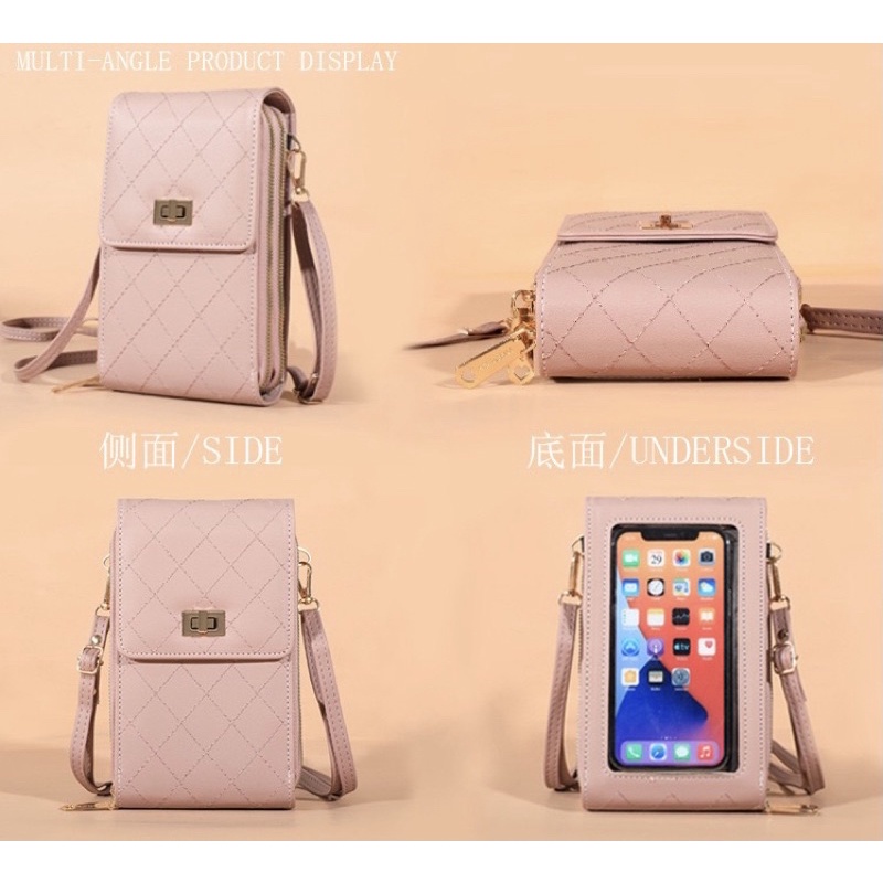 Tas Selempang Kulit Wanita Dompet Hp Cewek Touchscreen Mini Bag SJ 1209