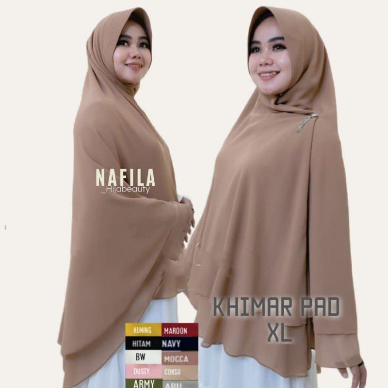 JILBAB KHIMAR SYARI CERUTY BABYDOLL 2 LAYER PAD BUSA