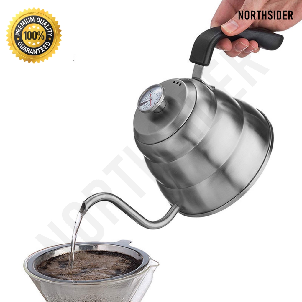 GOOSENECK KETTLE THERMOMETER BUONO 700ml &amp; 1.2L| TEKO KOPI LEHER ANGSA