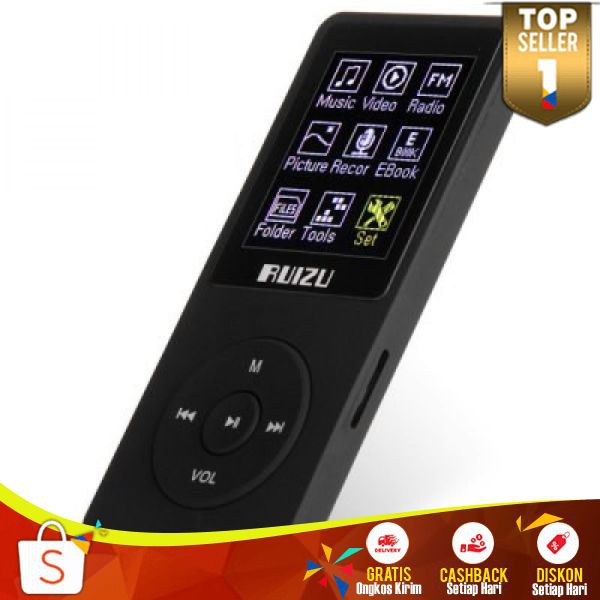 Ruizu X02 HiFi DAP MP3 Player 8GB Alat Pemutar Lagu Baterai Tahan Lama Suara Baik Nyaman Didengar