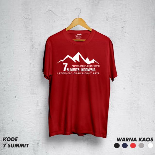 Kaos pendaki 7 SEVEN summit KAOS GUNUNG TRAVELER PETUALANG OOTD MDPL DISTRO
