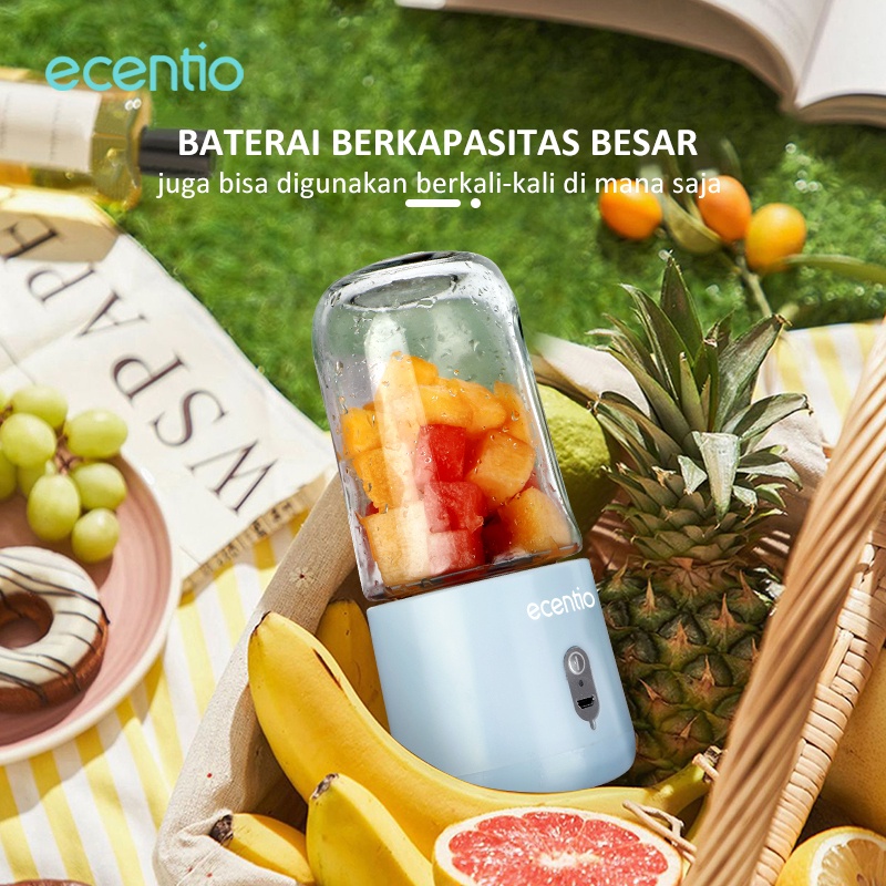 ecentio &amp; FOODI blender mini 6 Mata Pisau blender portable juicer portable blender mini 400ml/Mini Blender USB Rechargeable