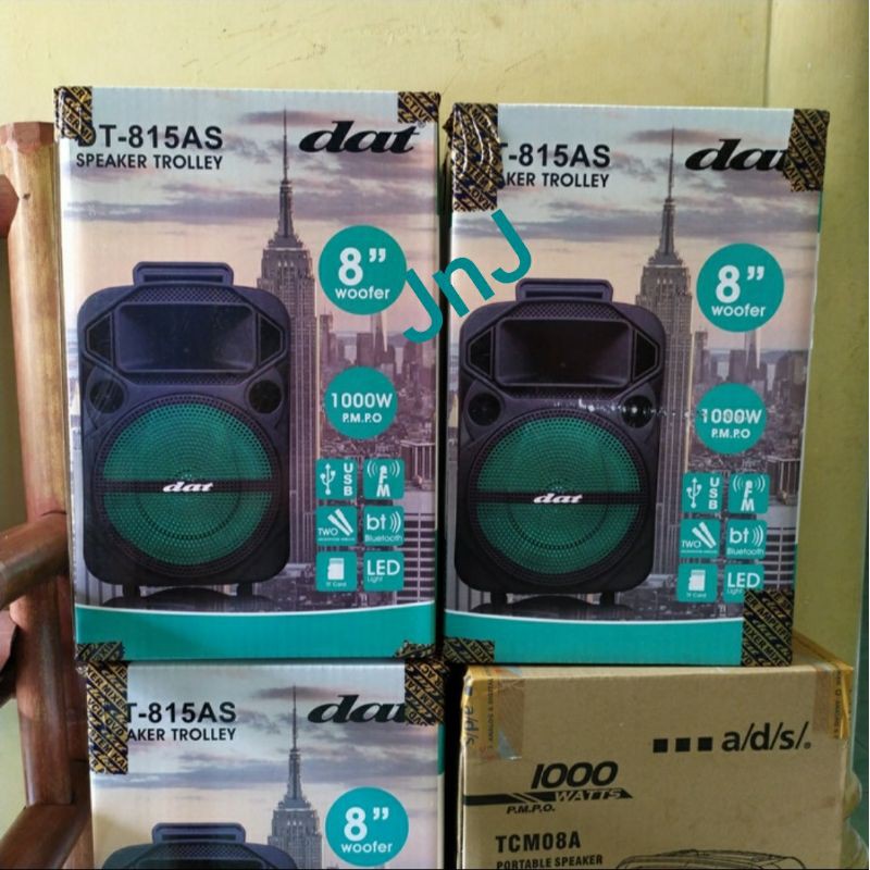 Speaker Trolley dat DT 815 speaker 8 inch SUARA SPEAKER BLUETOOTH FREE 2MIC