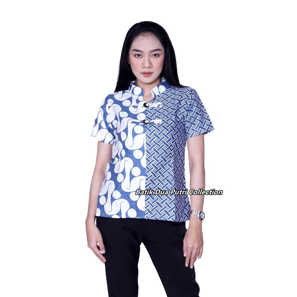 Blouse Batik Wanita Modern - Kerah Shanghai - S-M-L-XL-XXL-3L-4L-5L