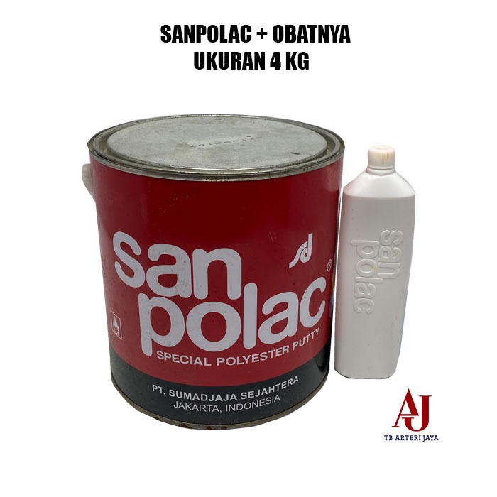 Dempul Sanpolac Galon 4 KG Dempul Kayu Besi Mobil Motor + Obat