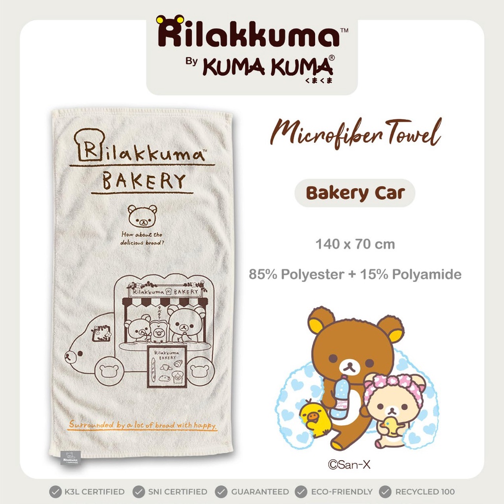 PROMO HANDUK BAYI HANDUK ANAK PREMIUM Handuk KUMA KUMA Microfiber Kuma Kuma Motif ( 70 x 140 cm )-BAKERI CAR