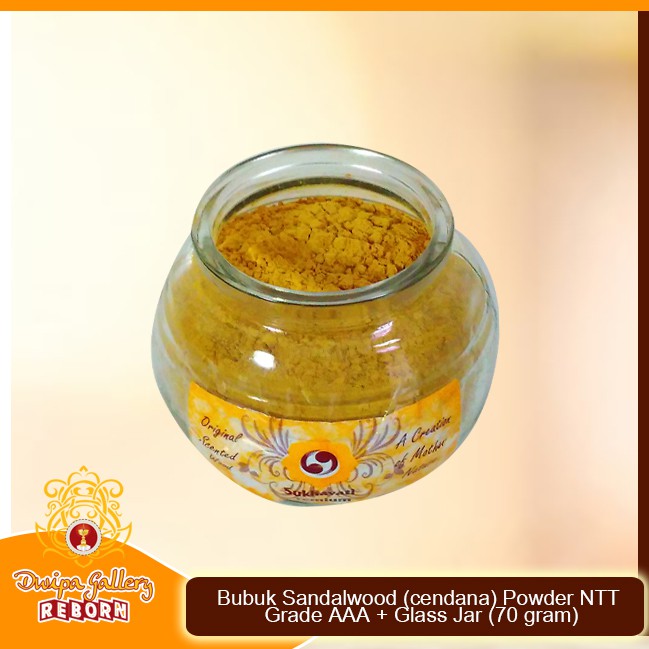 Bubuk Sandalwood (Cendana) Powder NTT Grade AAA + Glass Jar (70 gram)
