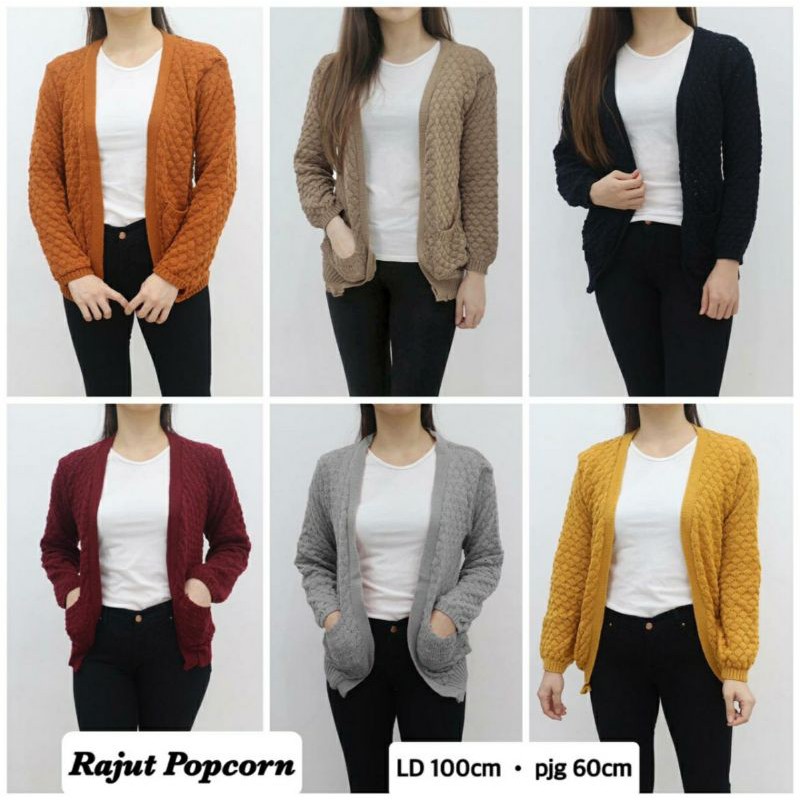 Freya Pocket Popcorn Cardi - outer rajut