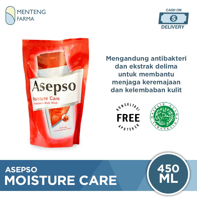 Asepso Body Wash Refill Moisture Care 450 ML -  Sabun Cair Antibacterial