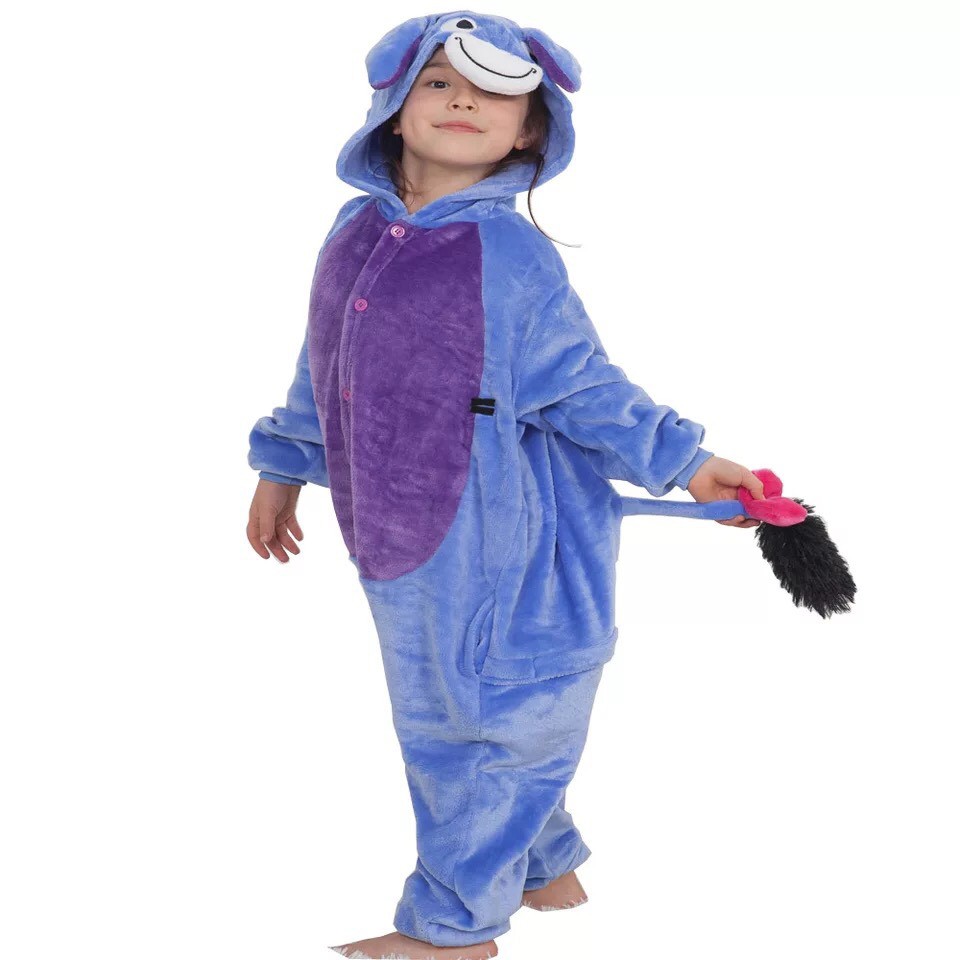 KOSTUM ONESIE EEYORE KUDA NIL KANCIL WINNIE THE POOH COSPLAY PIYAMA ANAK