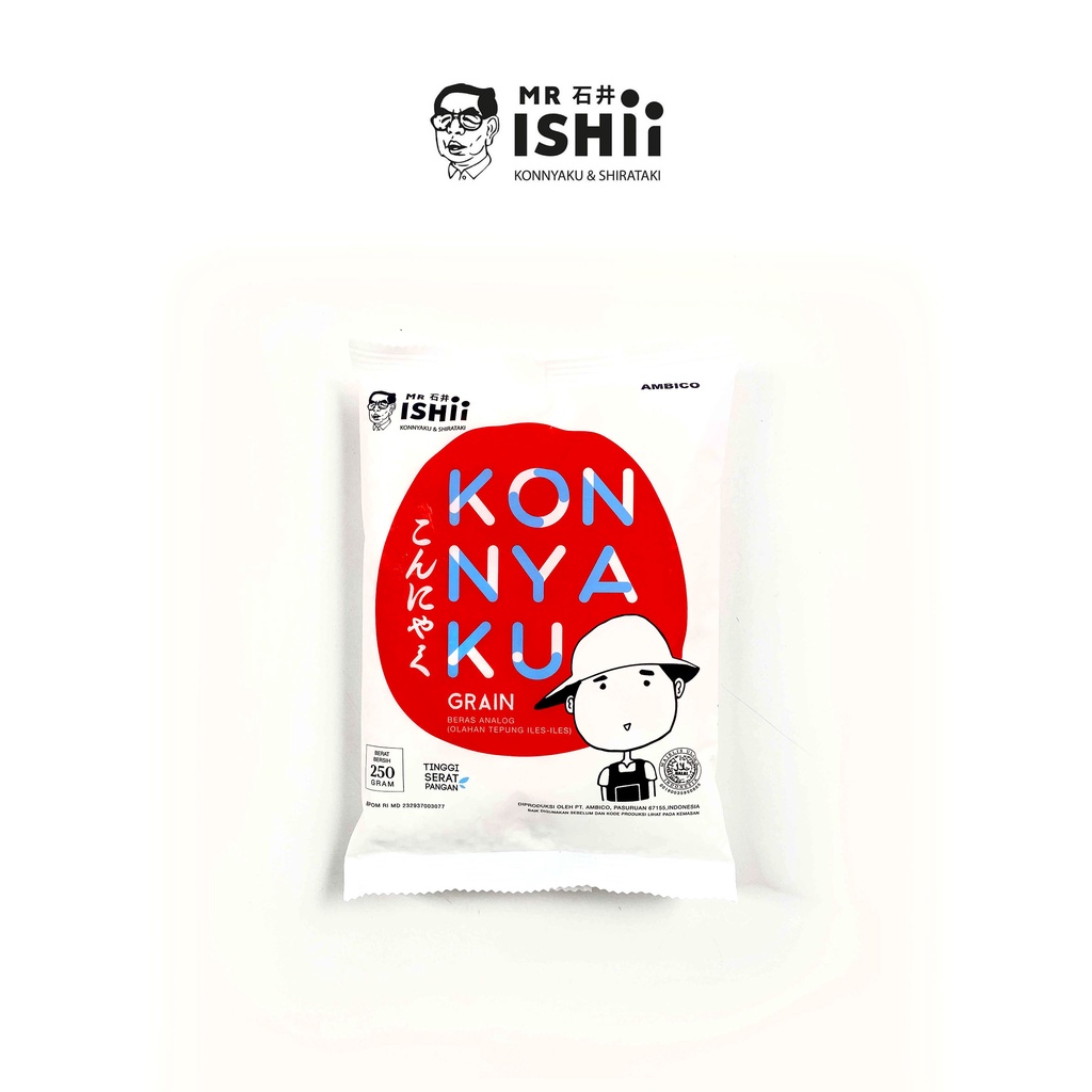 

Mr Ishii Konnyaku Rice / Beras Konnyaku / Shirataki Rice / Beras Shirataki 250g