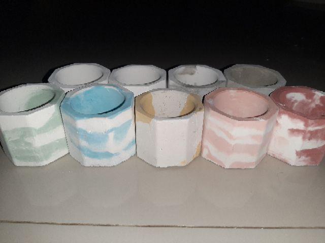 Pot Mini Marble Kuning Putih