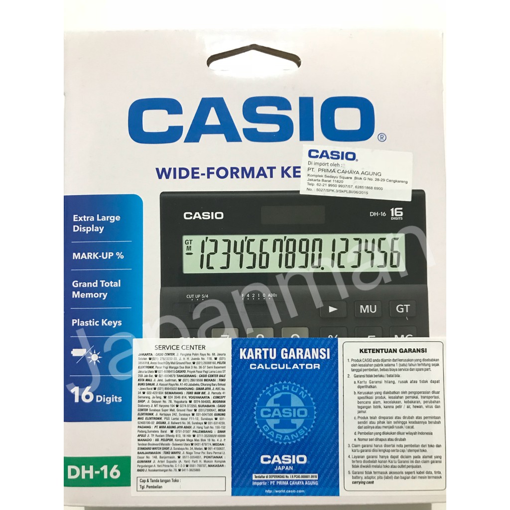 

Casio Kalkulator Meja DH-16 Desktop Calculator