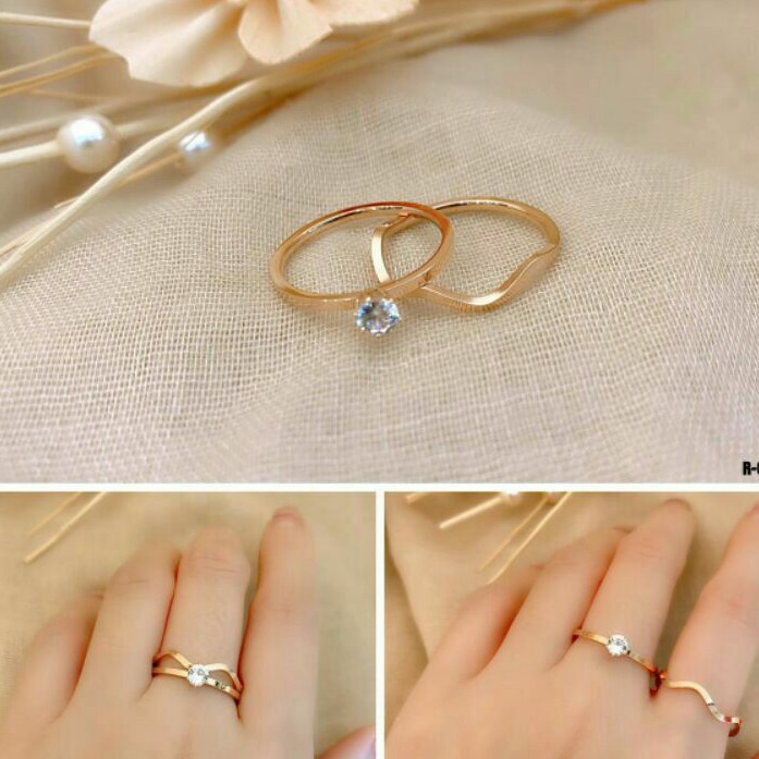 cincin two on one Solitaire simple look JD181220240