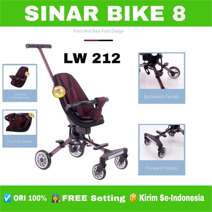 Kereta Dorong Anak Bayi Baby Stoller PACIFIC LW 212 Kursi Putar