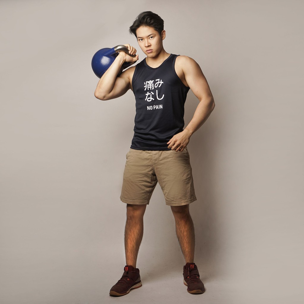 DONSON Sportswear Sleeveless Tanktop/Singlet No Pain Katakana Navy