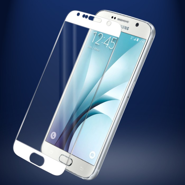 Tempered Glass PREMIUM Samsung Galaxy S6 Edge Full Coverage WHITE