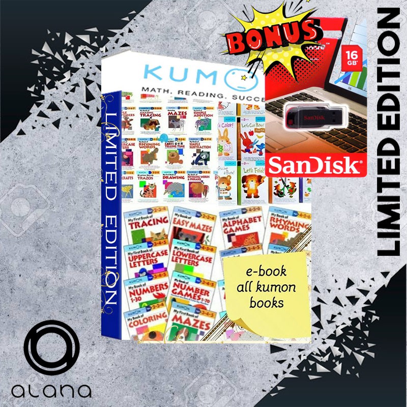 [BONUS] Paket Buku Kumon 53 Judul - Ebook Kumon Terlengkap - Bonus LAGU ANAK &amp; SANDISK 16GB