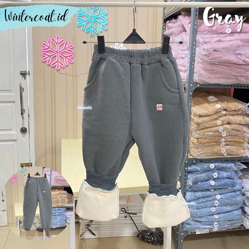 Celana legging winter anak kids winter bawahan musim dingin import hangat bulu domba suhu minus thermal