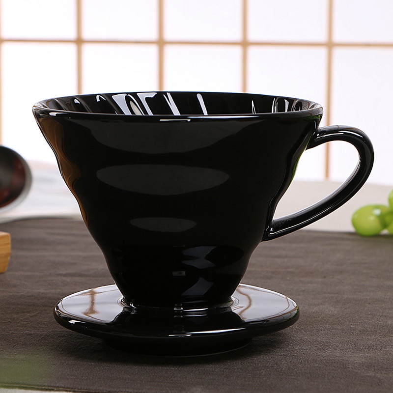 V60 Dripper Ceramic 02 Penyaring Kopi 1-4 Cups- Hitam