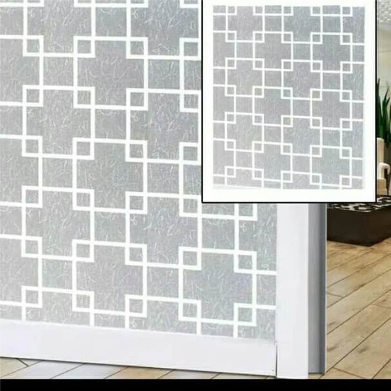 Stiker Kaca Jendela Pintu Sandblast Motif Bunga Waterproof Premium Quality 45cm X 1M