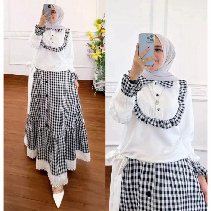 Gamis wanita Gamis Wanita Syari Muslimah Dewasa Jubah Pesta Cewek Muslim Maxi Dress - white putih de