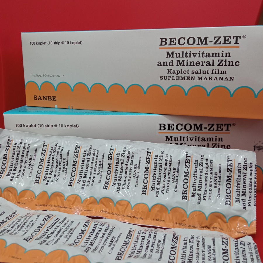 BECOM ZET Multivitamin Strip Vitamin C dan Zink Favorit 10 Tablet