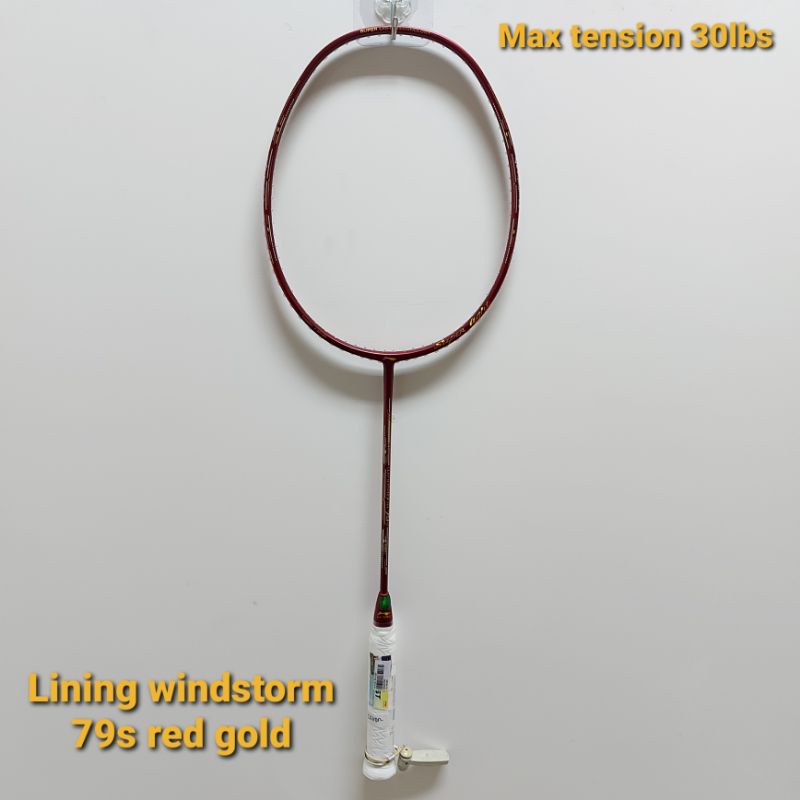 RAKET BADMINTON LINING WINDSTORM 79S RED GOLD ORIGINAL