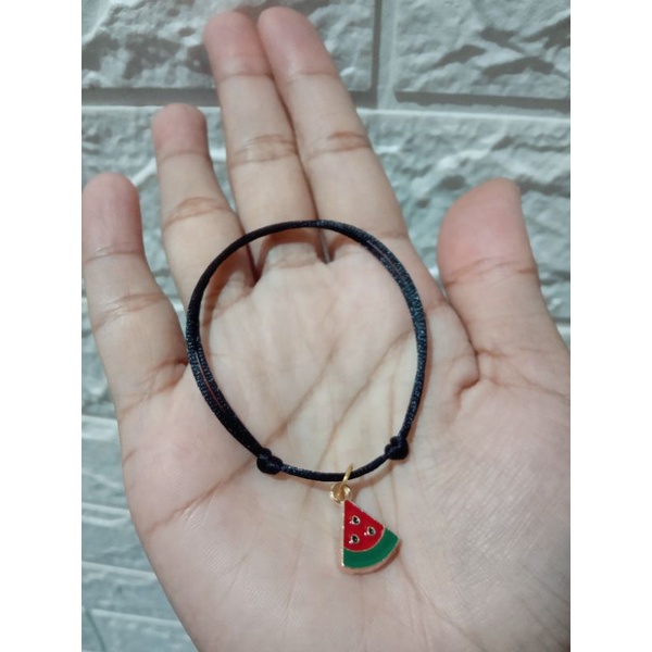gelang charm semangka tali satin 1mm