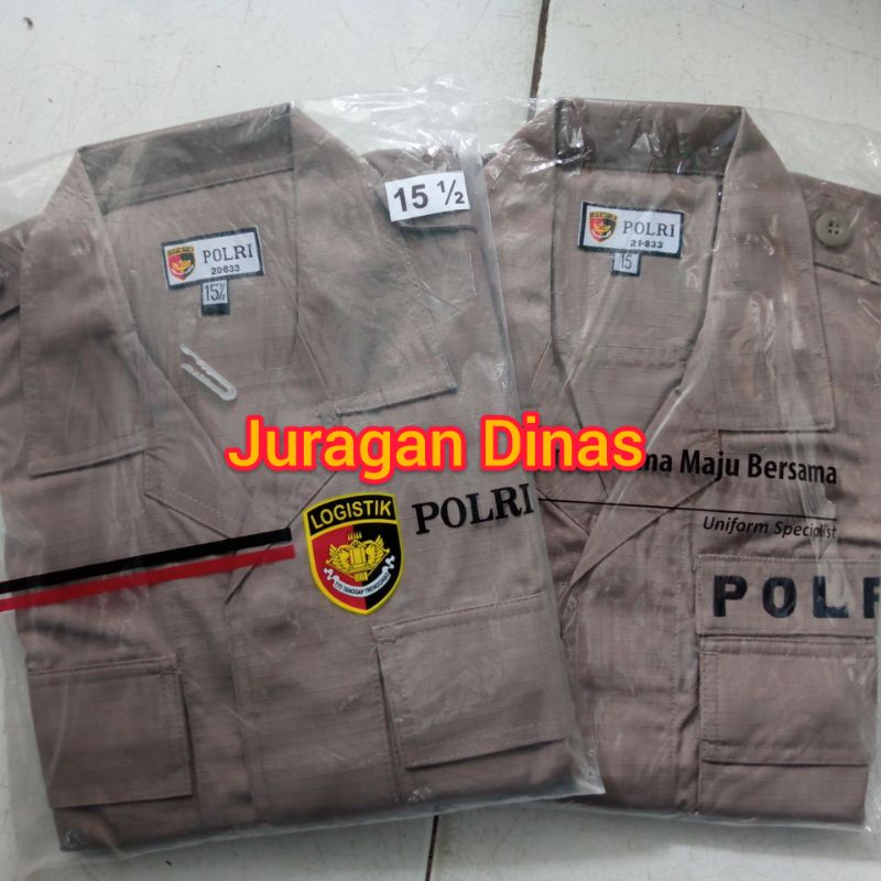 Baju PDL Jatah POLRI (tanpa celana) / Baju pdl coklat satpam terbaru