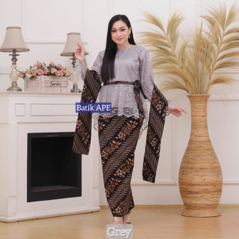 SETELAN KEBAYA RNB BROKAT TILE STANDAR DAN JUMBO XXL LD 120CM BATIK ORIGINAL DOLBY DOBBY DOBY MODERN