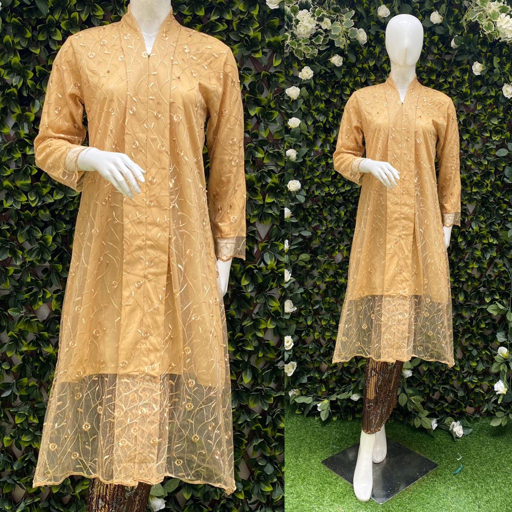 SET KEBAYA TULLE TUNIK MUTIARA BORDIR / SET KEBAYA KARTINI TUNIK / SET KEBAYA TULLE PESTA