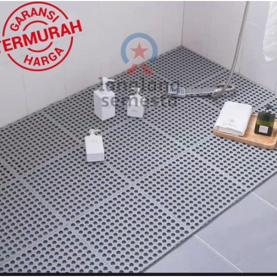 ALAS KANDANG KUCING ANJING Tatakan Karpet Hewan Murah Anti Air Plastik / ALAS KARPET KAMAR MANDI-ABU