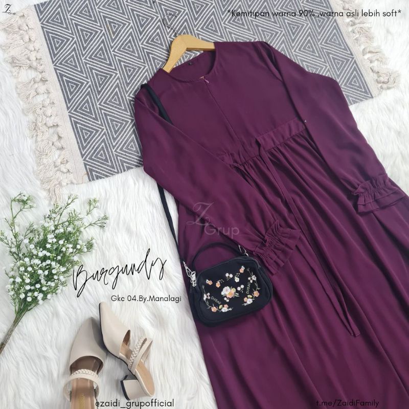 Gamis Syari Manalagi.id Murah-Burgundy