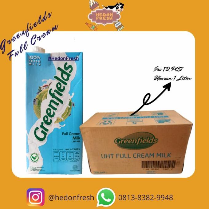 

(BISA COD) Susu Greenfields UHT Full Cream 1 Liter isi 12 pcs Karton Dus BERKUALITAS Kode 1266