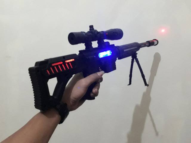 mainan pistol LED &amp; bersuara senapan mainan anak edukatif edukasi SR