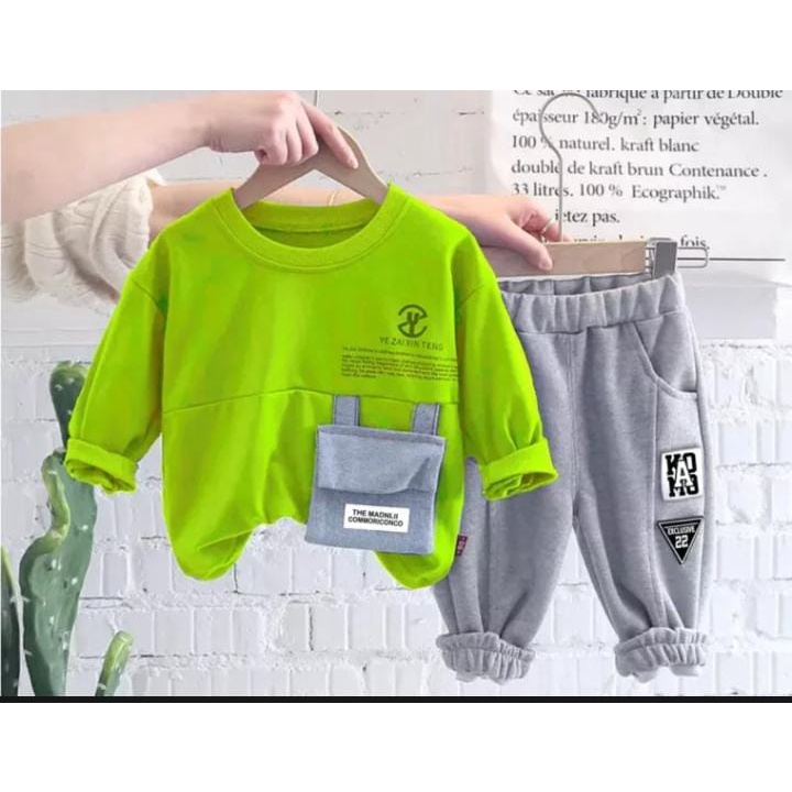 SETELAN SWEATER LENGAN PANJANG TERBARU/PAKAIAN ANAK LAKI-LAKI DAN PEREMPUAN 1-5 TAHUN