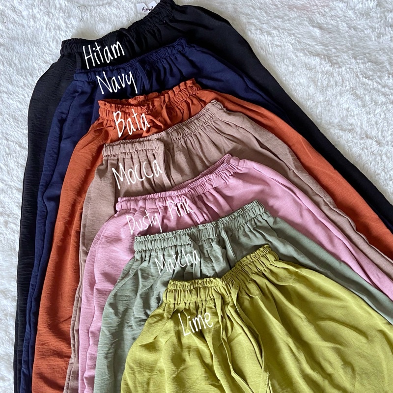 (40-85KG) CELANA KULOT KANCING CRINKLE JUMBO PANJANG