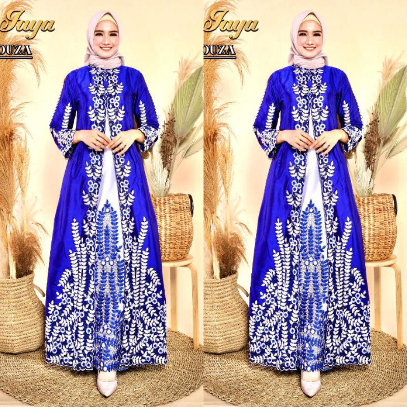 Gamis Mouza pelangi Jaya original bahan tafetta bordir-F