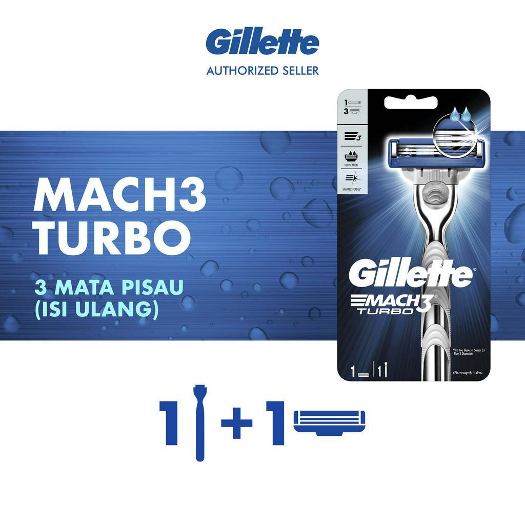 Gillette Pencukur Mach 3 Turbo Razor Alat Cukur Refill