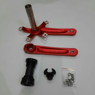 Crankset Litepro Hollowtech 2 RED MERAH DOFF BCD 130mm ARM 