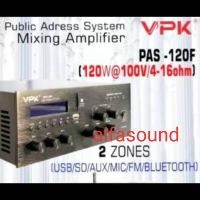 AMPLIFIER VPK PAS 120F AMPLI VPK PAS120F PAS 120 F 2 ZONES PUBLIC