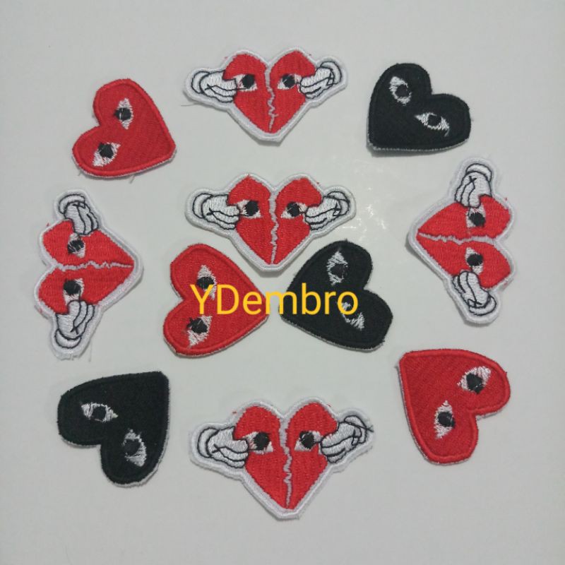 Patch Bordir CDG broken heart