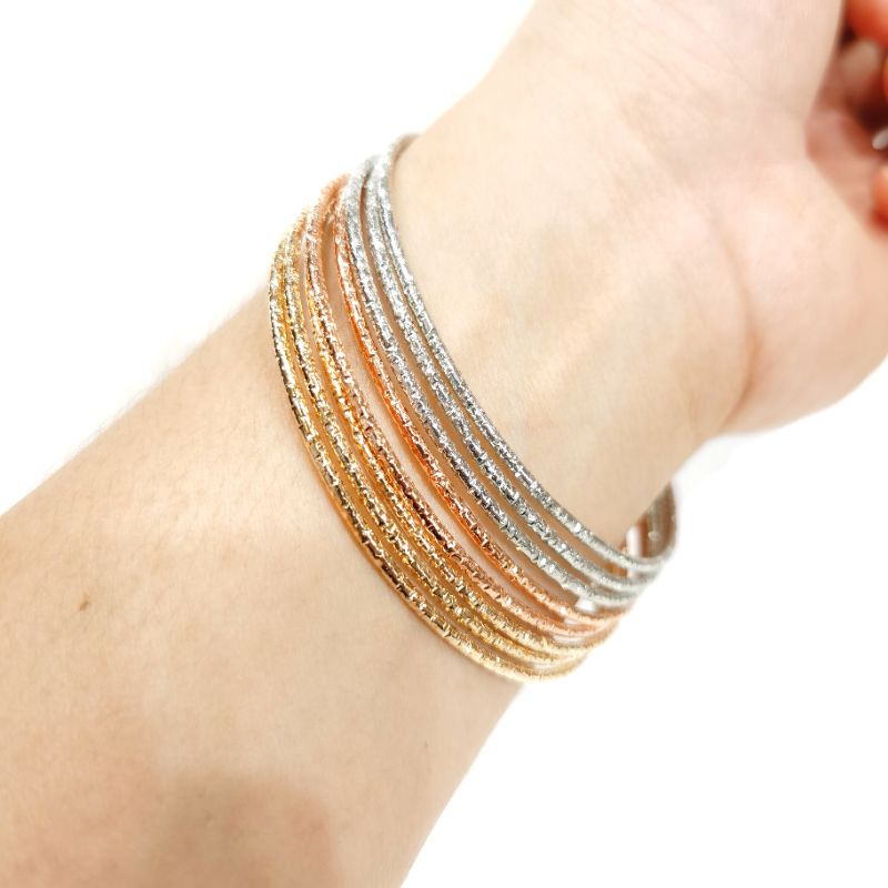 Gelang Keroncong Rhodium Wanita isi 12 Set Harga Grosir