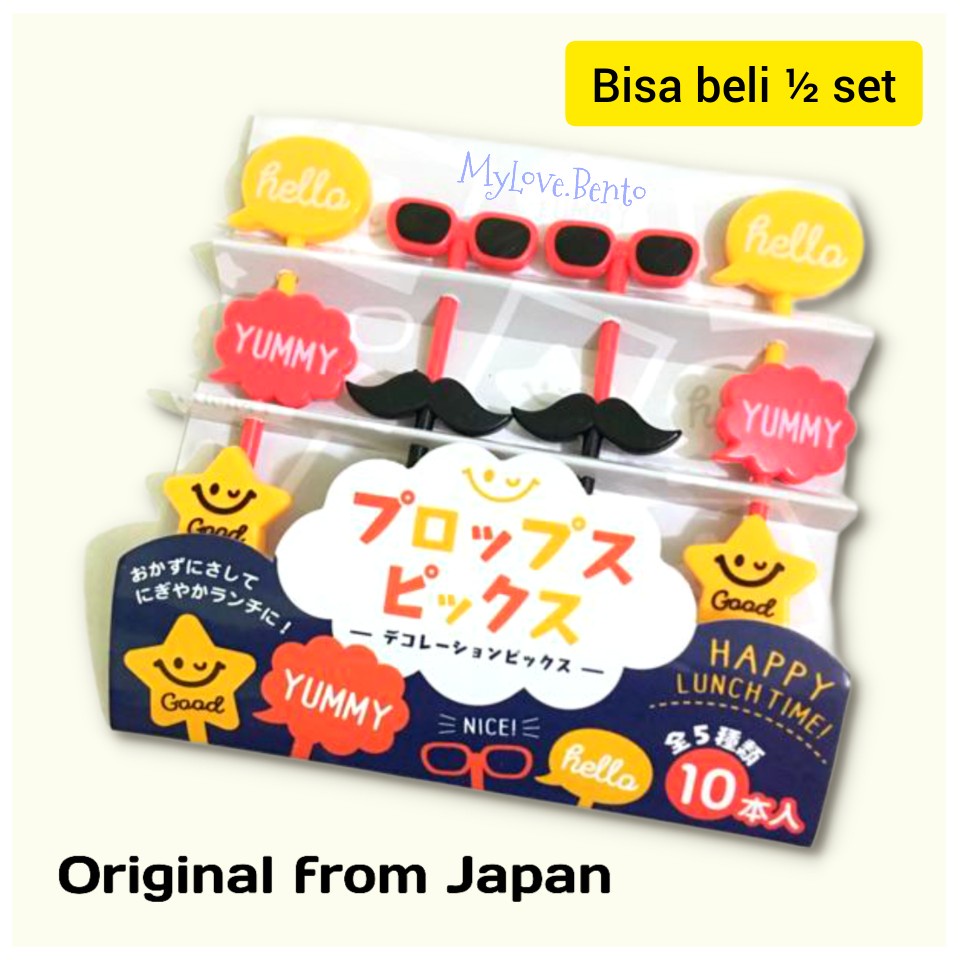 Food Pick Tusukan Bento Foodpicks Bento Tools Garpu Bento Kacamata Kumis Hiasan Lunchbox